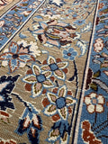 Hand-knotted Persian Isfahan silk and wool rug