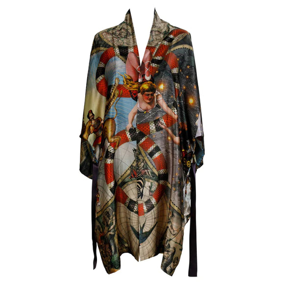 Le Cirque Du Monde 100% Silk Kimono