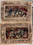 A pair Genuine Antique Flemish Verdure 17th Century Tapestry Scatter Cushions