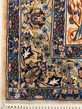 Hand-knotted Persian Isfahan silk and wool rug