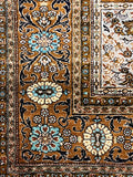 Hand-knotted Pure Silk Persian Qum Garden design Rug