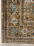 Hand-knotted Pure Silk Persian Qum Garden design Rug