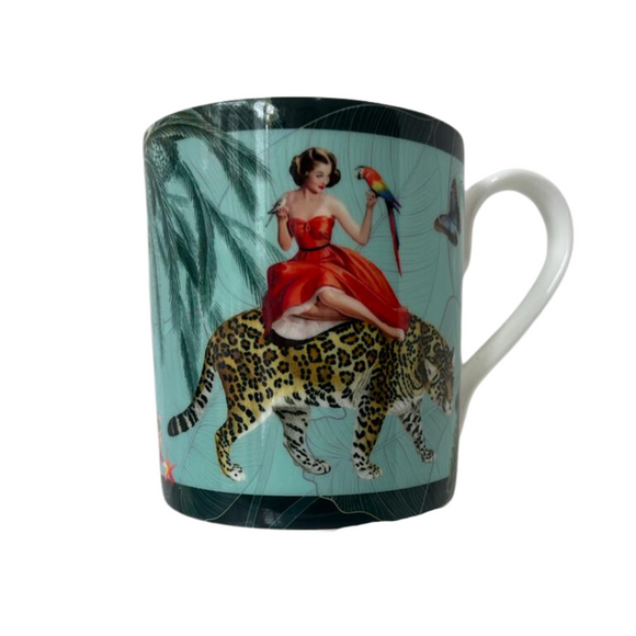Mary Turquoise bone china coffee cup