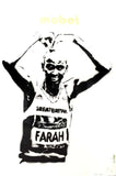 Bambi framed signed limited edition print, Mo Farah Mobot.