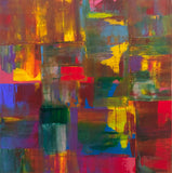 Patchwork II Painting - Abstract artwork by Hollie Wood